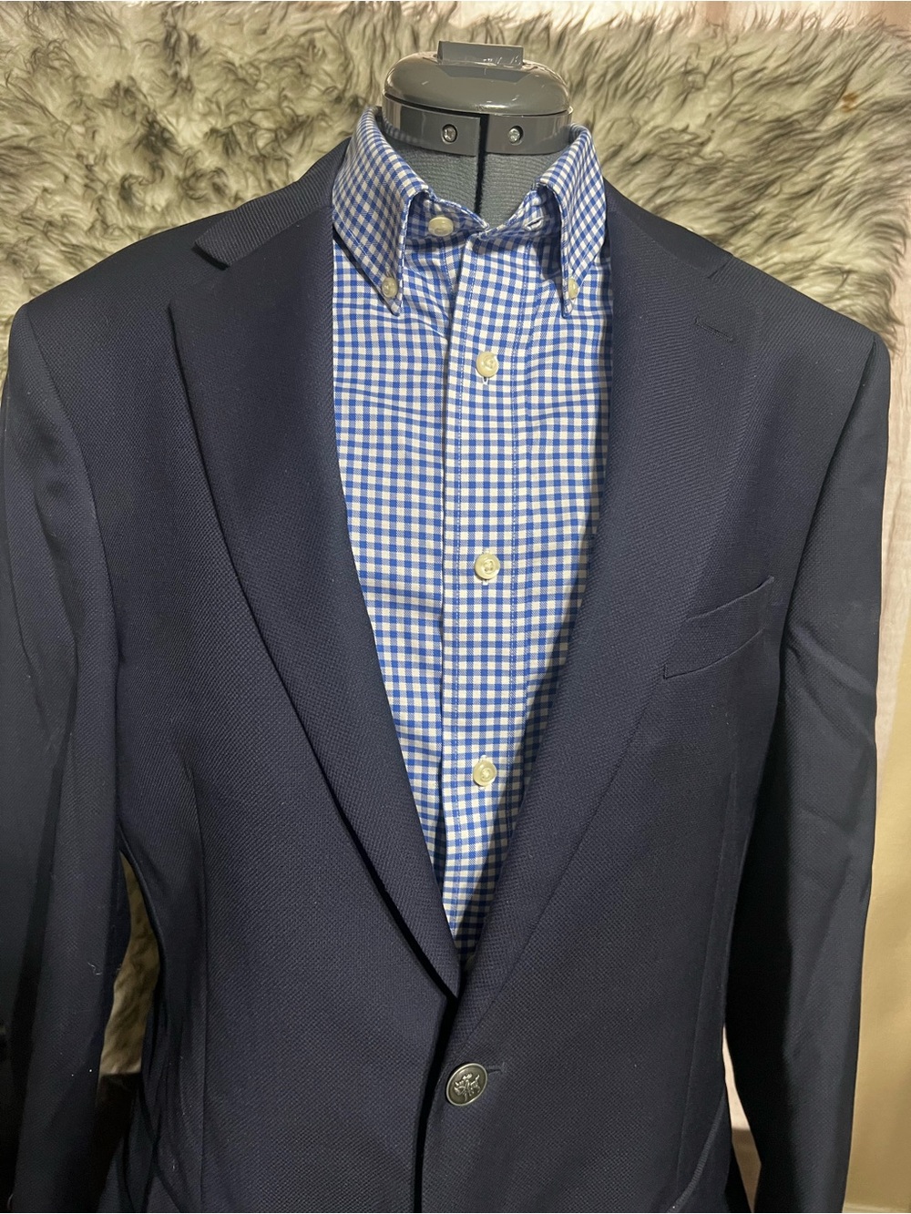 Hart Schaffner Marx Navy Men's Blazer - Classic Tailored Sport Coat 43L